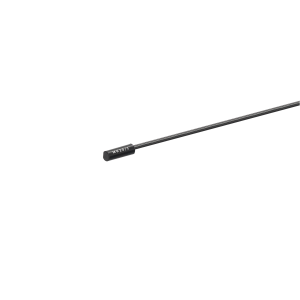 A thin black metal rod with a cylindrical tip extending from the left, labeled WIKISTAT MK20/1 on the end, is shown on a plain white background. This reed sensor is part of the trusted Series for precision detection. by Standex Detect